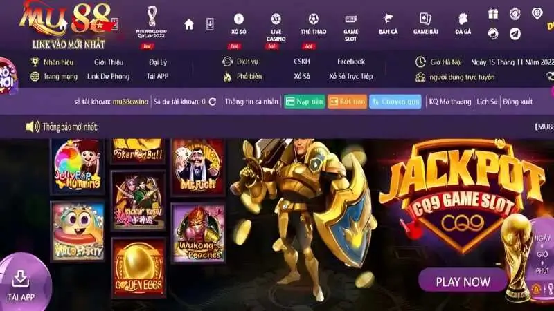 Thông tin sơ lược về sảnh slot game MU88